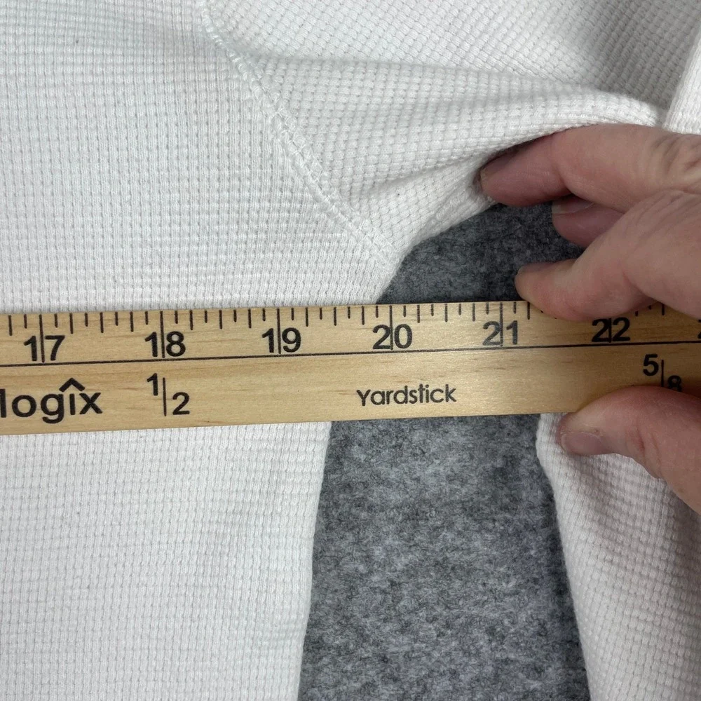Polo Ralph Lauren Thermal Shirt Mens M White Waffle Knit Long Sleeve Pony